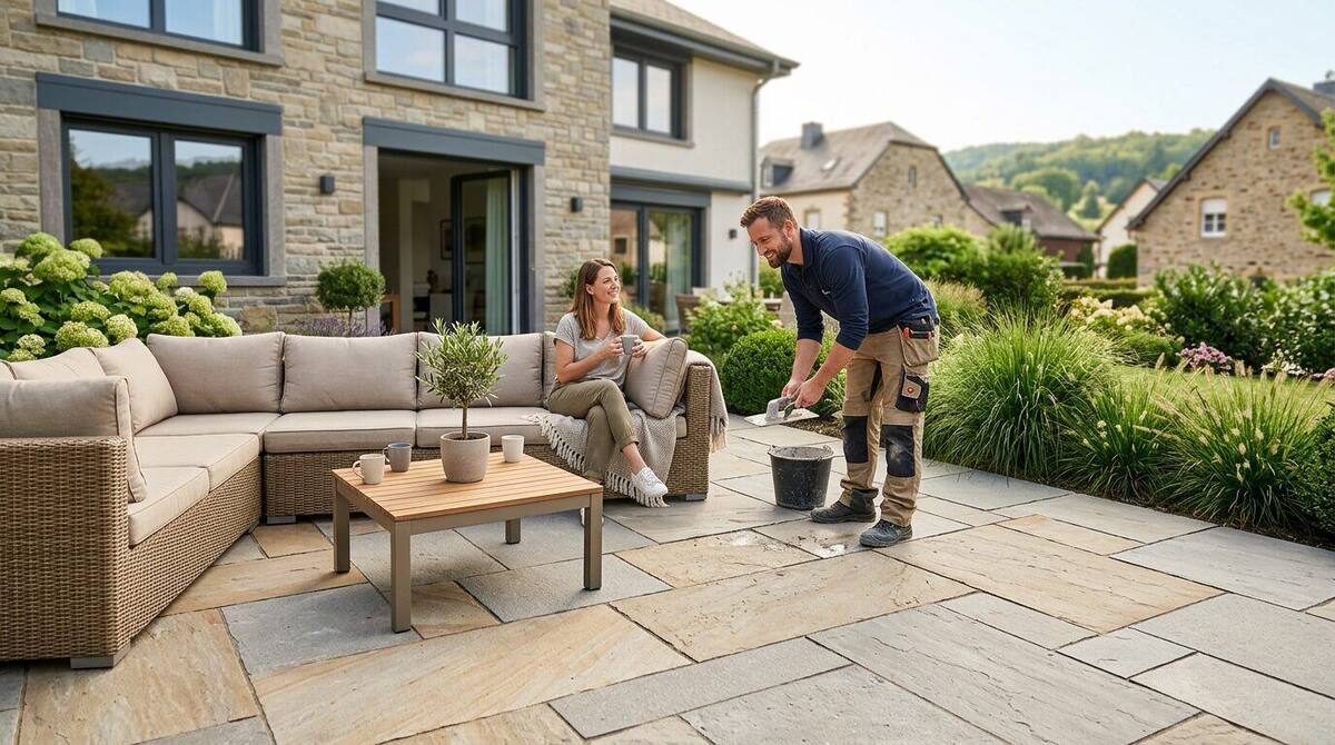 Terrasse en dalles